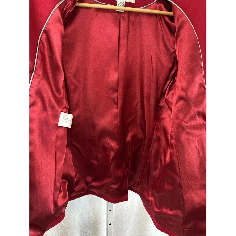 Kristen Blake Thick Wool Pea Coat Double‎ Breasted Red Tailored Women's